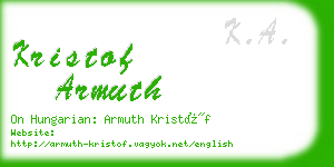 kristof armuth business card